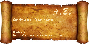 Andresz Barbara névjegykártya