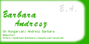 barbara andresz business card